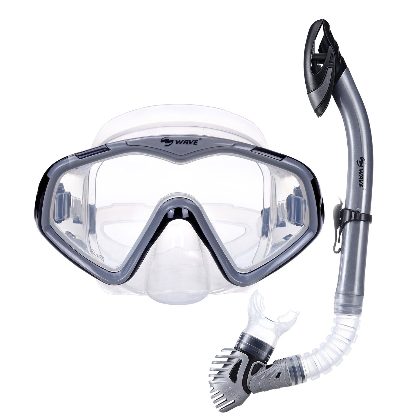 Bộ mặt nạ ống thở cao cấp WAVE Mắt kính cường lực Ống thở có phao drytop - ProSwim.vn