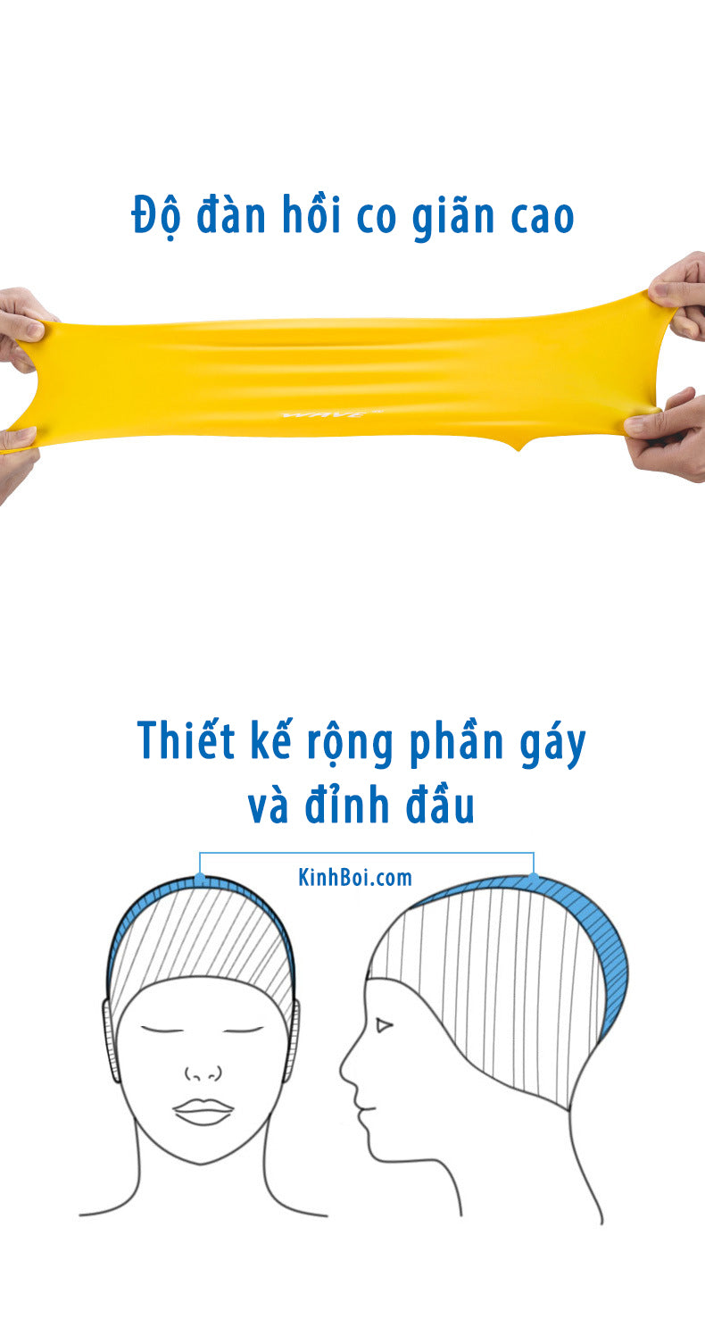 Mũ Bơi Cho Người Tóc Dài WAVE