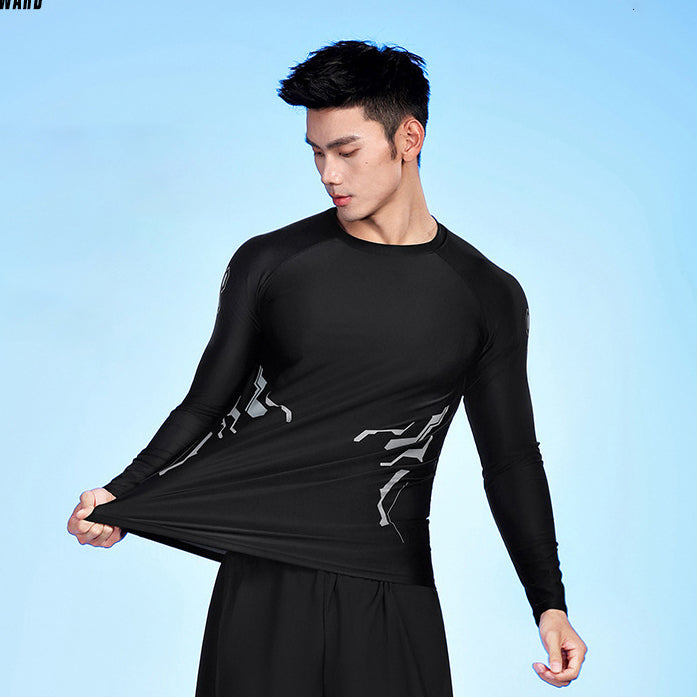 Bộ đồ bơi nam dài tay YUKE quần dài 2 lớp kín đáo chống nắng chống UV