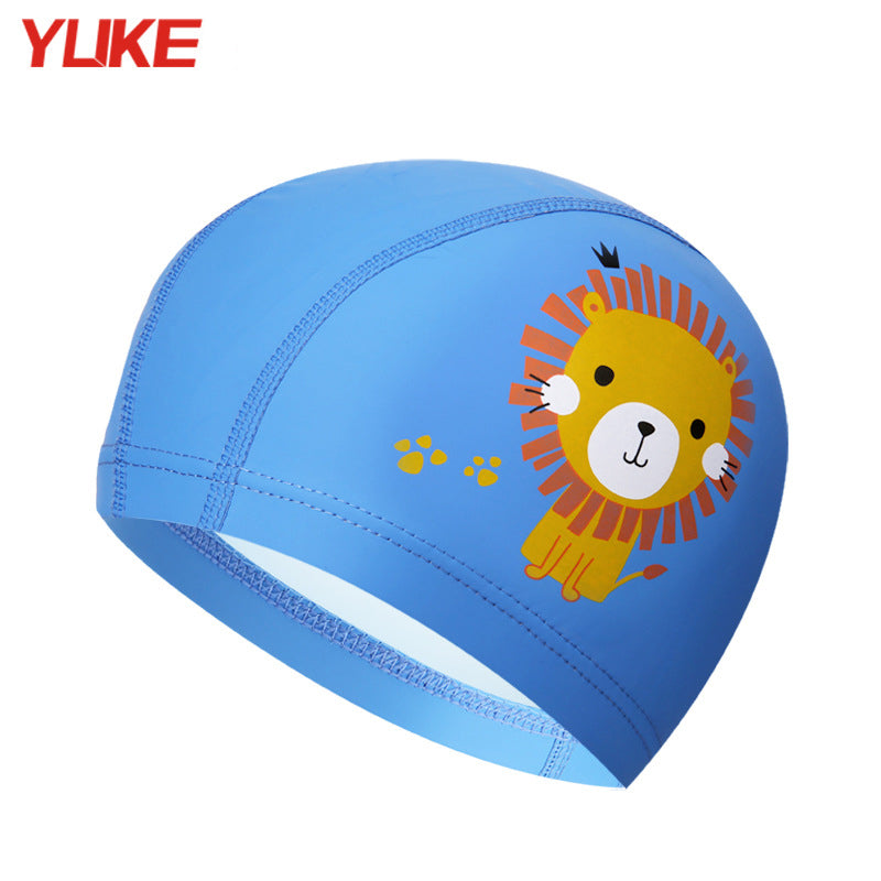 Mũ Bơi Trẻ Em YUKE Vải Tráng Cao Su PU Dễ Đội Không Bí Đầu - Khủng Long Xanh Ngọc
