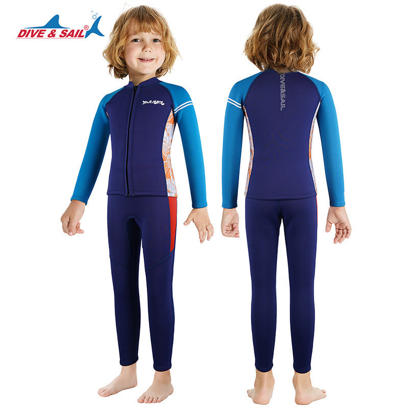 Bộ Bơi Giữ Nhiệt Trời Lạnh Cho Bé Trai Dạng Rời Dày 2.5mm WS527 Xanh Đen