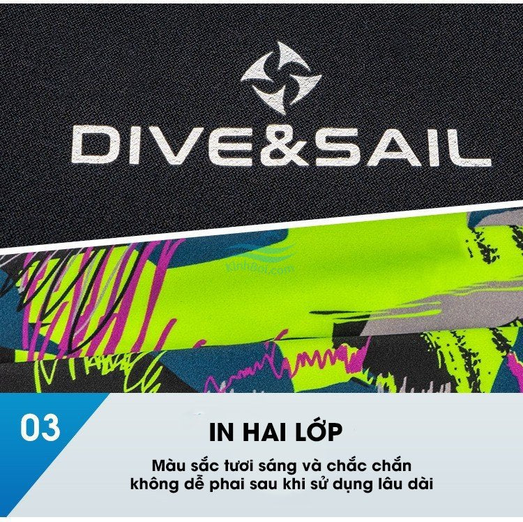 Bộ Bơi Liền Thân Giữ Nhiệt Bán Thân 1.5mm Dive&Sail Dài Tay Đen Vàng