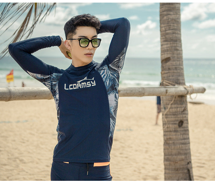 Áo Bơi Cho Nam Chống Nắng Dài Tay LC704 Xanh Tím Than - ProSwim.vn