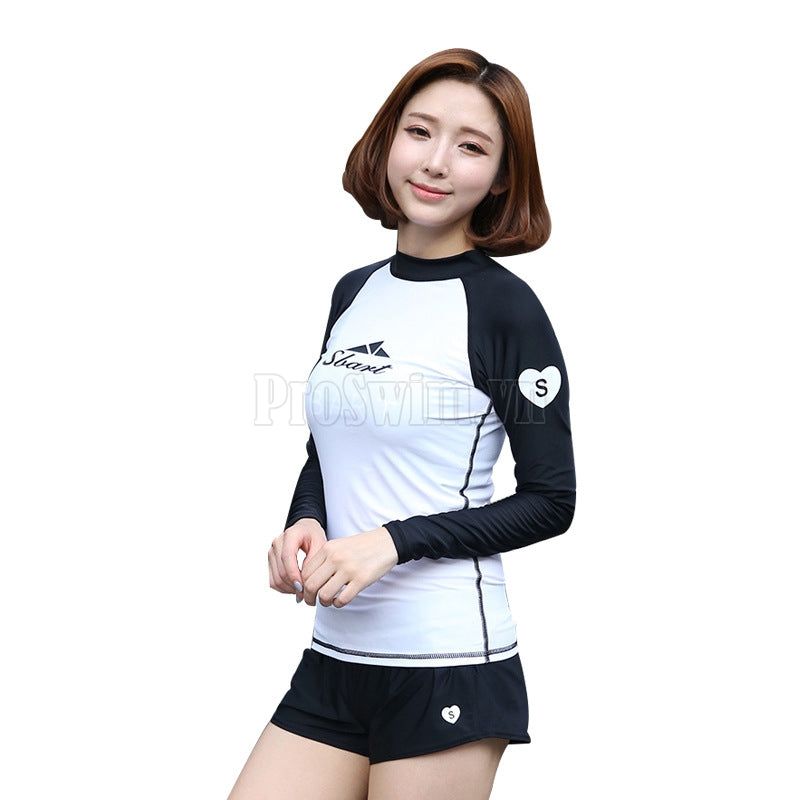 Set 2 món Quần Đùi Áo Bơi Dài Tay Nữ Sbart D972 - ProSwim.vn