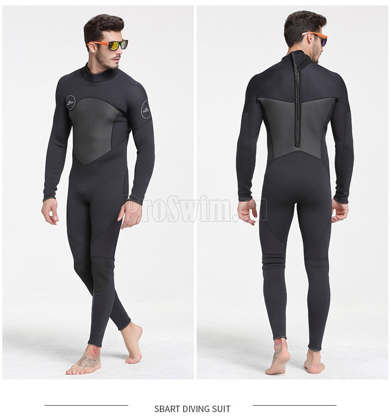 Bộ Bơi Liền Nam Giữ Nhiệt Dày Wetsuit 3mm Sbart 1070 Đen - ProSwim.vn