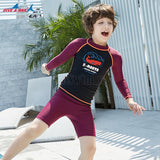 Bộ Bơi Trẻ Em Rời Dài Tay DS35 Đen Tay Maroon - ProSwim.vn
