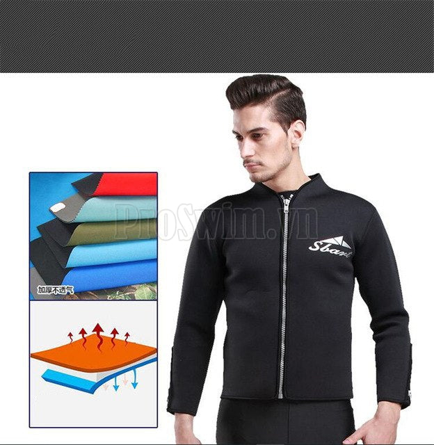 Áo Bơi Nam Giữ Nhiệt Dạng Vest Kéo Khoá Sbart Dày 3mm - ProSwim.vn