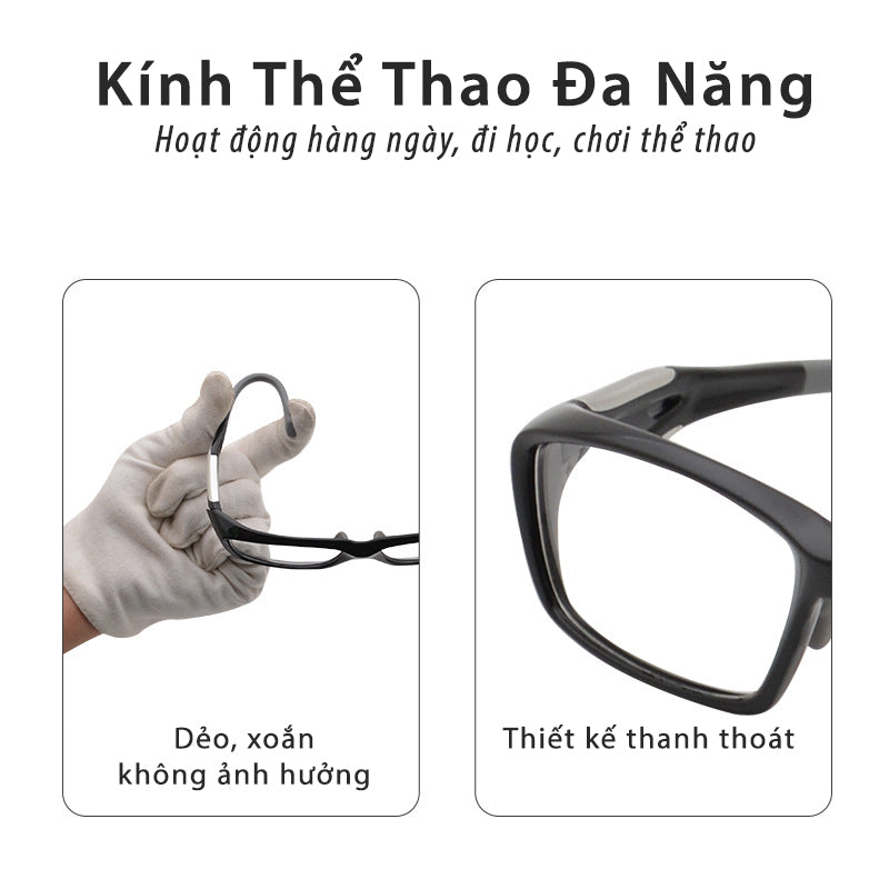 Gọng kính thể thao chơi pickleball cho người cận 078 chống rơi