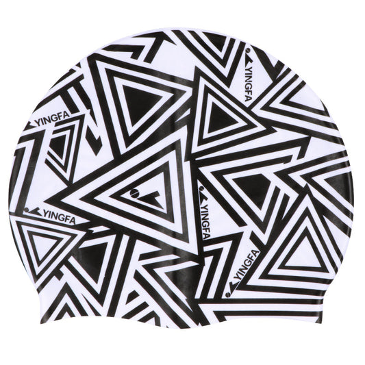 Mũ Bơi Chống Nước YINGFA Họa Tiết Đen Trắng - ProSwim.vn