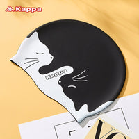 Mũ Bơi Silicone Chống Nước KAPPA – Họa Tiết Báo Trắng