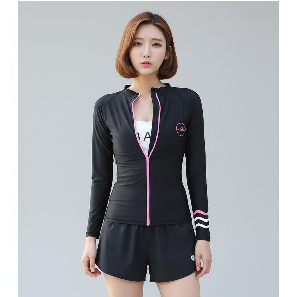 Bộ bơi nữ dài tay kín đáo SBART - Set 3 món đồ bơi bé gái thiếu niên 39-46 kg