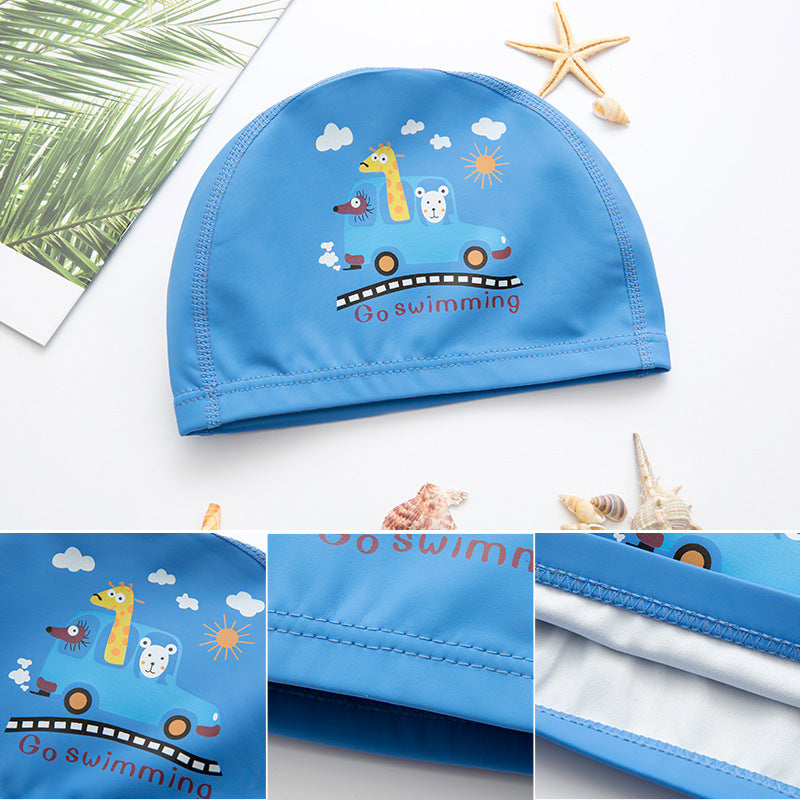 Mũ Bơi Trẻ Em YUKE Vải Tráng Cao Su PU Dễ Đội Không Bí Đầu - Tiên Hồng - ProSwim.vn