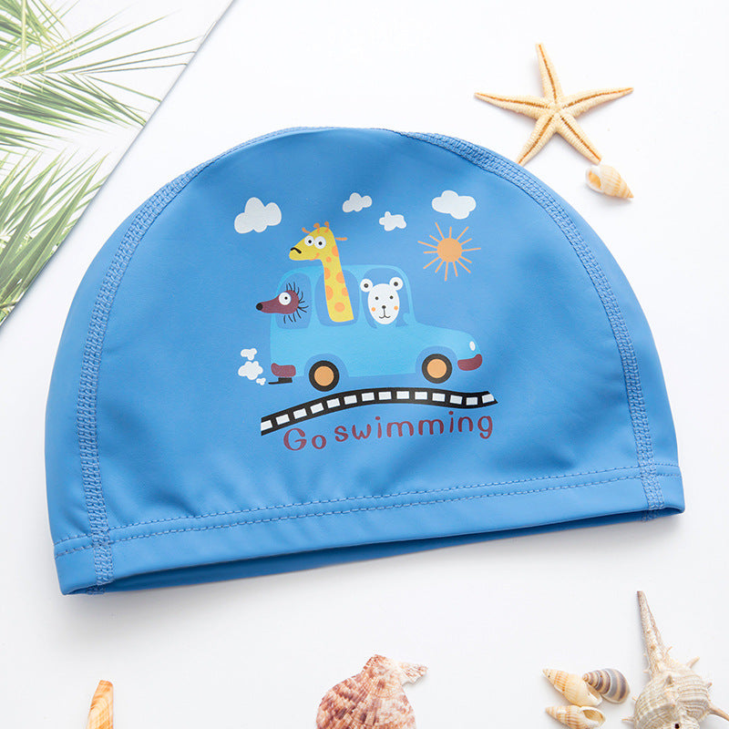 Mũ Bơi Trẻ Em YUKE Vải Tráng Cao Su PU Dễ Đội Không Bí Đầu - Tiên Hồng - ProSwim.vn