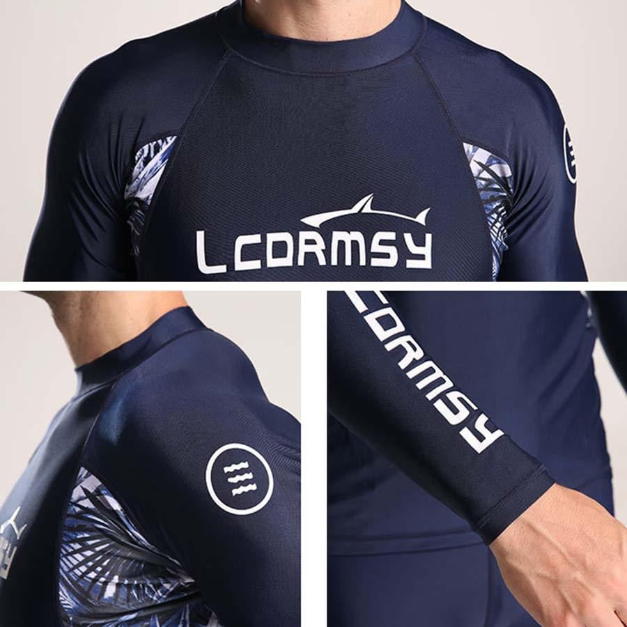 Bộ Quần Áo Bơi Cho Nam Chống Nắng Dài Tay LC704 Xanh Than