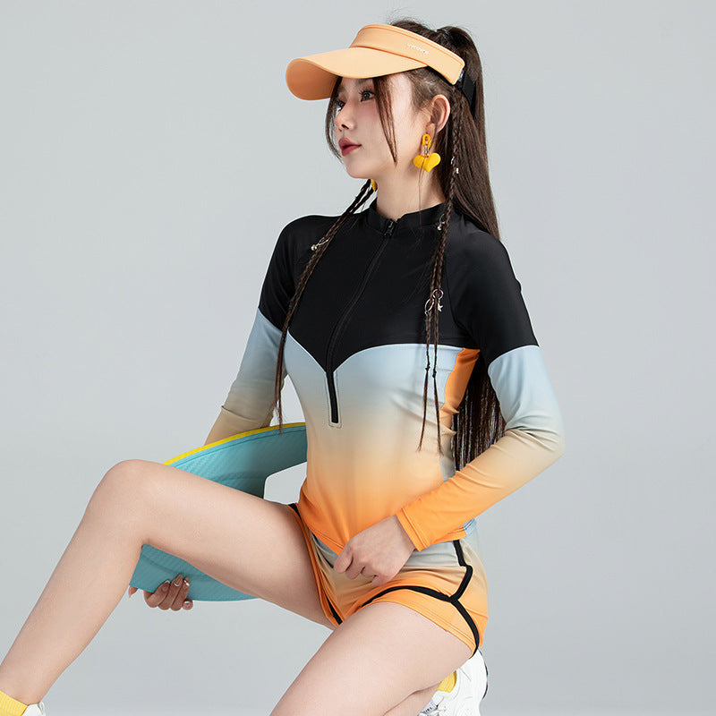 Bộ bơi nữ dạng rời dài tay 3 món đa năng SM3124