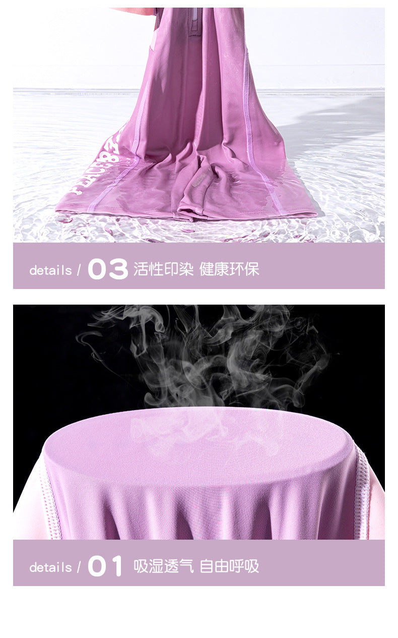 Đồ Bơi Cho Bé Gái Liền Thân Cộc Tay Cam Hồng