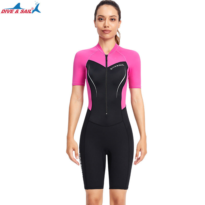 Bộ Bơi Mùa Đông Cho Nữ Giữ Nhiệt Bán Thân 1.5mm Dive&Sail Dài Tay Đen Hồng - ProSwim.vn