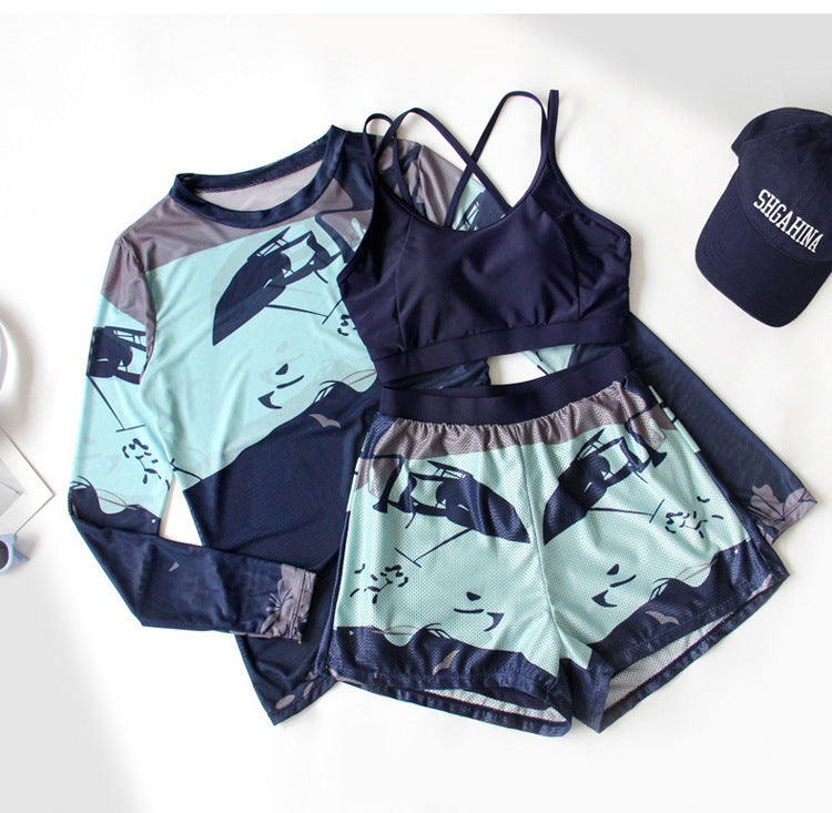 Bộ bơi nữ dạng rời dài tay 3 món đa năng SM2451