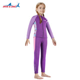 Bộ Bơi Giữ Nhiệt Trời Lạnh Cho Bé Gái Dạng Rời Dày 2.5mm WS587 Tím