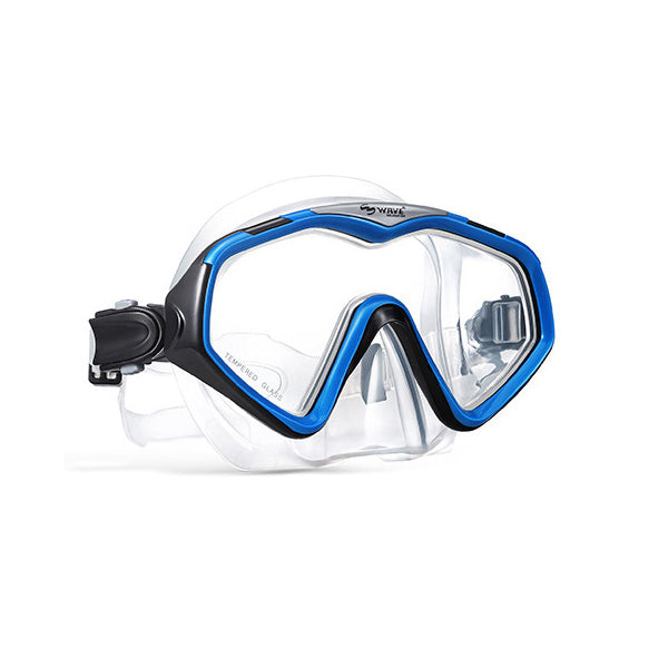 Bộ mặt nạ ống thở cao cấp WAVE Mắt kính cường lực Ống thở có phao drytop - ProSwim.vn