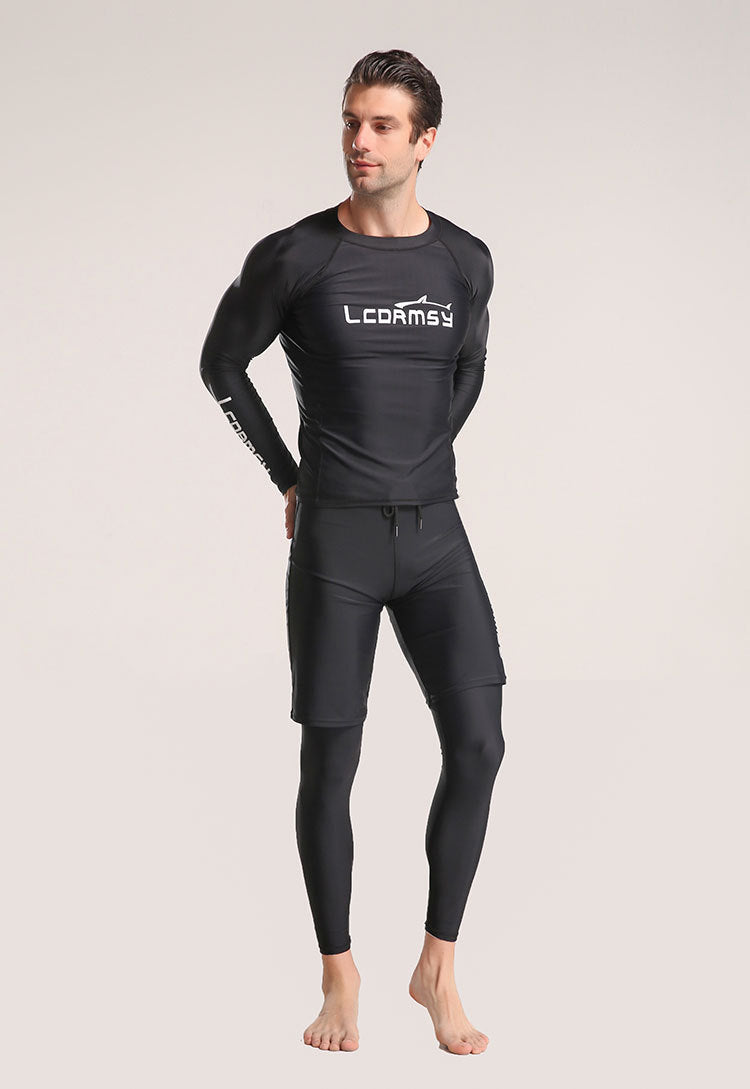 Bộ Quần Áo Bơi Cho Nam Chống Nắng Dài Tay LC700 Đen - ProSwim.vn
