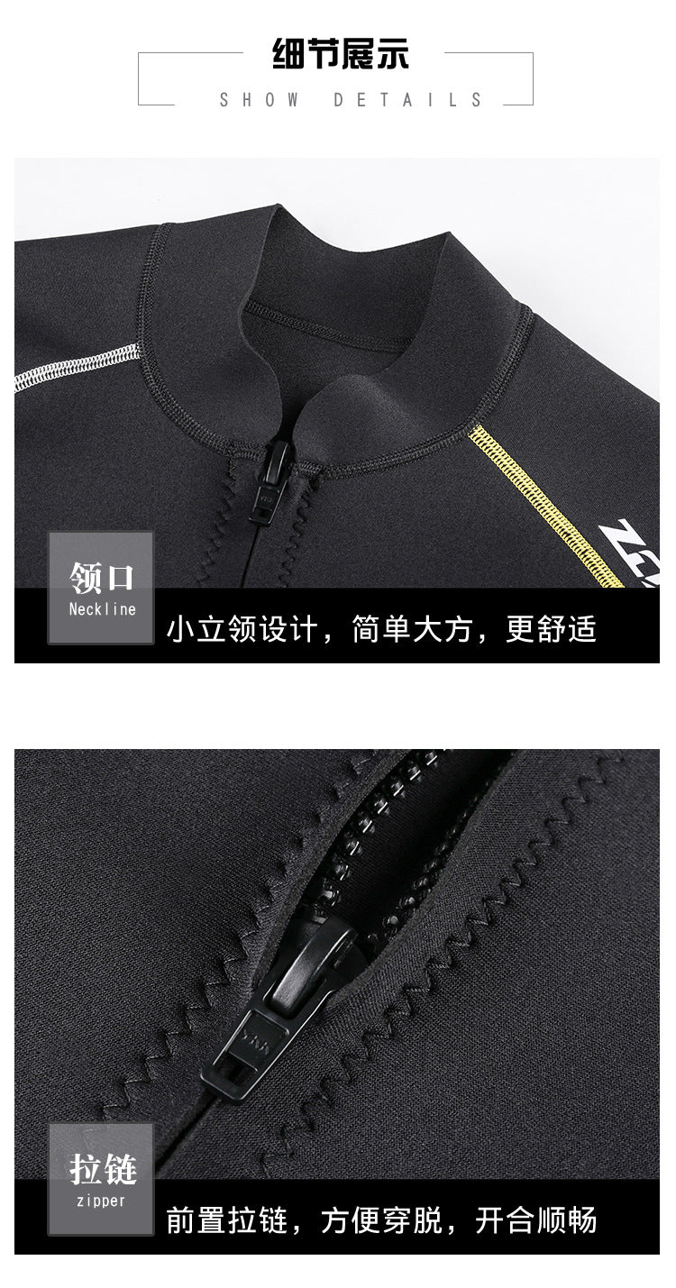 Áo Bơi Giữ Nhiệt Nam Dày 1.5mm Wetsuit Dạng Vest Kéo Khóa ZCCO