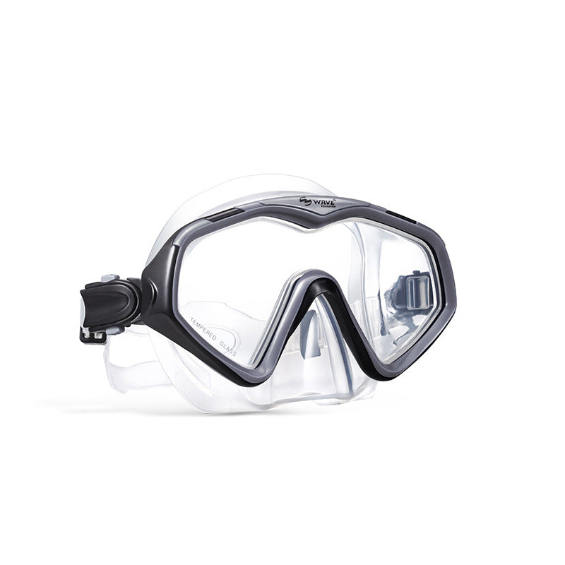 Bộ mặt nạ ống thở cao cấp WAVE Mắt kính cường lực Ống thở có phao drytop - ProSwim.vn