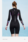 Bộ Bơi Nữ Liền Thân Mùa Đông Giữ Nhiệt Bán Thân 1.5mm Dive&Sail Dài Tay Đen Hồng