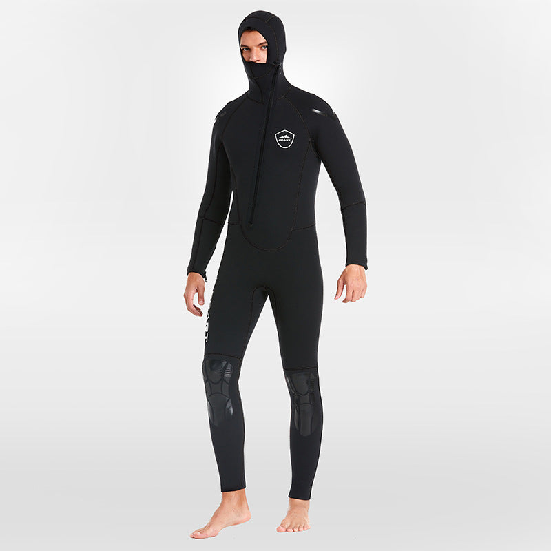 Bộ Quần Áo Lặn Biển 5mm Wetsuit Cao Cấp SBART Giữ Ấm Giữ Nhiệt Kéo Khoá 1 Mảnh Có Mũ Trùm Đầu Che Tai - ProSwim.vn