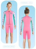 Bộ Bơi Giữ Nhiệt Trời Lạnh Cho Bé Gái Dạng Rời Dày 2.5mm WS781 Hồng