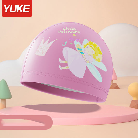 Mũ Bơi Trẻ Em YUKE Vải Tráng Cao Su PU Dễ Đội Không Bí Đầu - Tiên Hồng