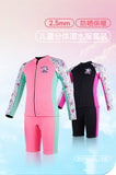 Bộ Bơi Giữ Nhiệt Trời Lạnh Cho Bé Gái Dạng Rời Dày 2.5mm WS781 Hồng