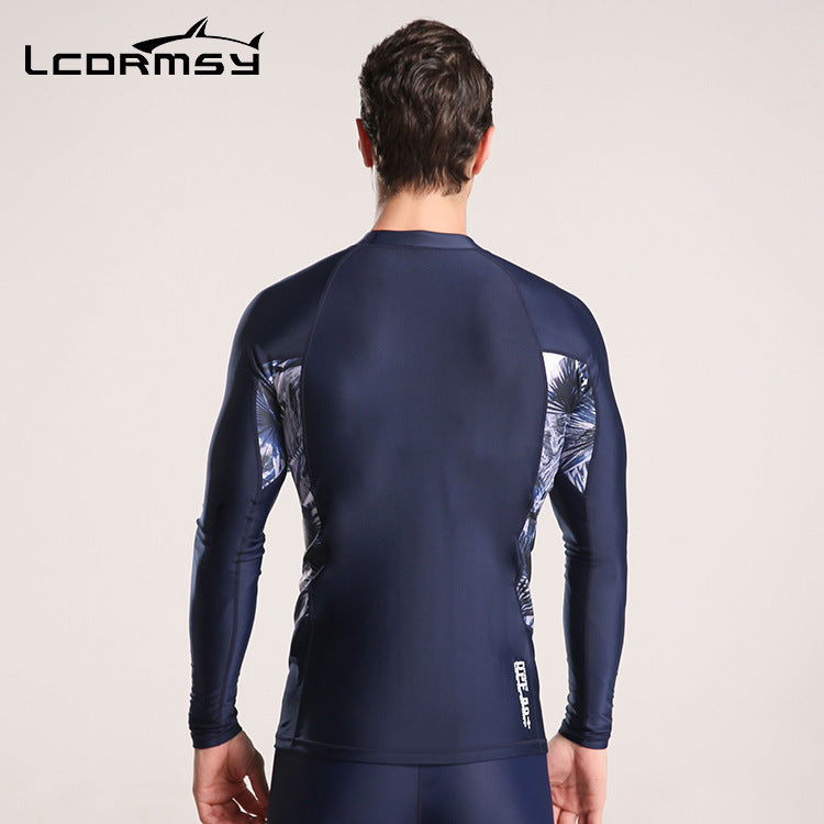 Bộ Quần Áo Bơi Cho Nam Chống Nắng Dài Tay LC704 Xanh Than