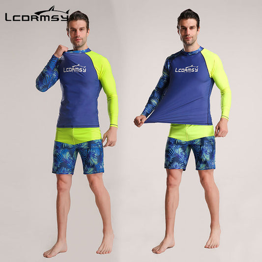 Bộ Quần Áo Bơi Cho Nam Chống Nắng Dài Tay LC773 Quần lửng