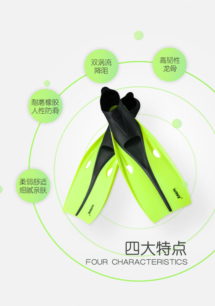 Chân nhái lặn biển cao cấp WAVE - Màu trắng pha xanh dương