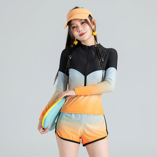 Bộ bơi nữ dạng rời dài tay 3 món đa năng SM3124