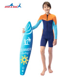 Bộ Bơi Giữ Nhiệt Trời Lạnh Cho Bé Trai Thiếu Niên Dạng Liền Dày 2.5mm WS704 Xanh Cam