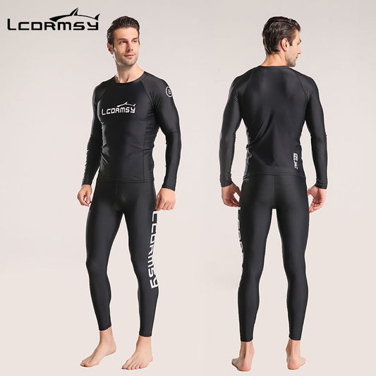 Bộ Quần Áo Bơi Cho Nam Chống Nắng Dài Tay LC700 Đen - ProSwim.vn