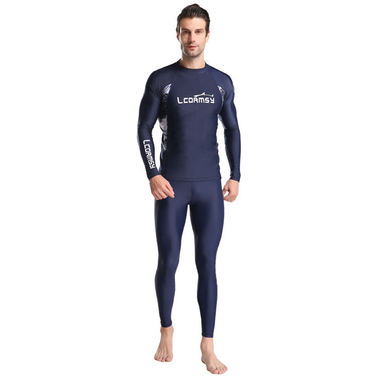 Bộ Quần Áo Bơi Cho Nam Chống Nắng Dài Tay LC704 Xanh Than