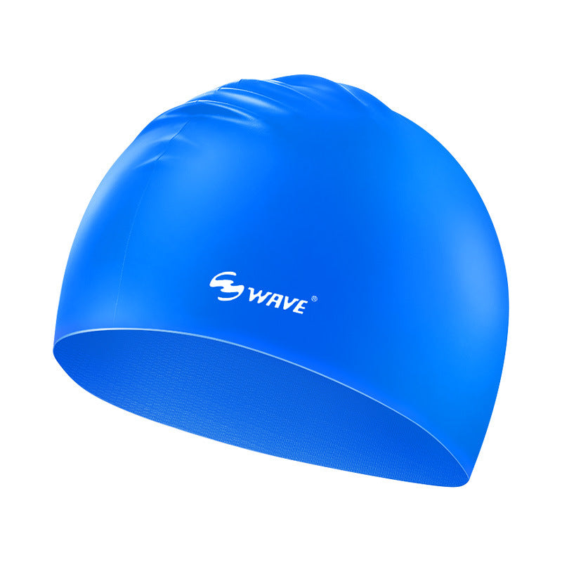 Mũ Bơi Silicone WAVE Trơn không họa tiết - Xanh dương đậm