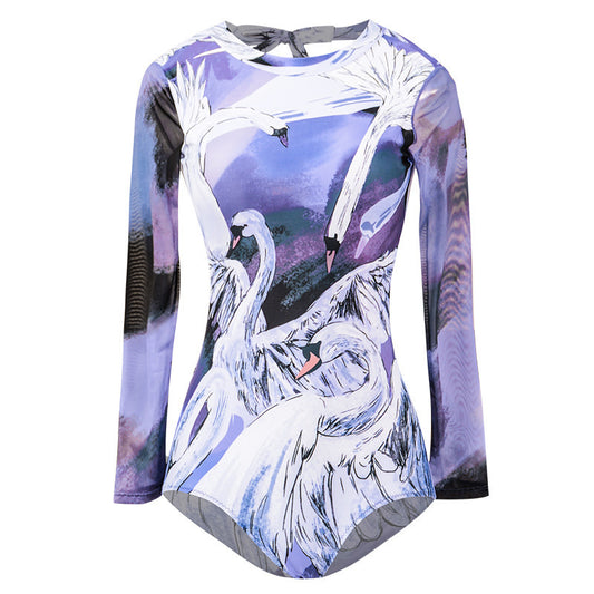 Bộ bơi liền thân nữ dài tay hở lưng Shuman