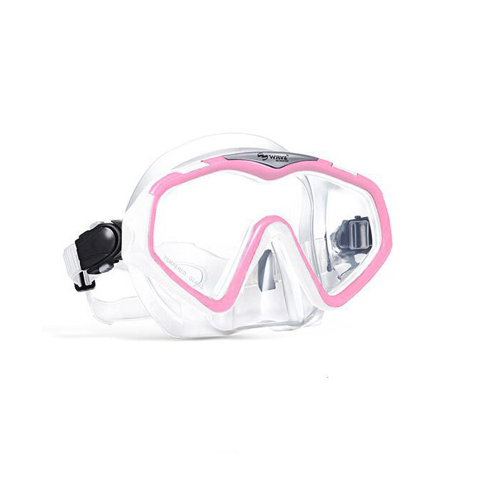 Bộ mặt nạ ống thở cao cấp WAVE Mắt kính cường lực Ống thở có phao drytop - ProSwim.vn