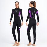 Bộ Bơi Giữ Nhiệt Nữ Dày 3mm Giữ Nhiệt Liền Tới Gót Dive&Sail WS015 Đen Tím