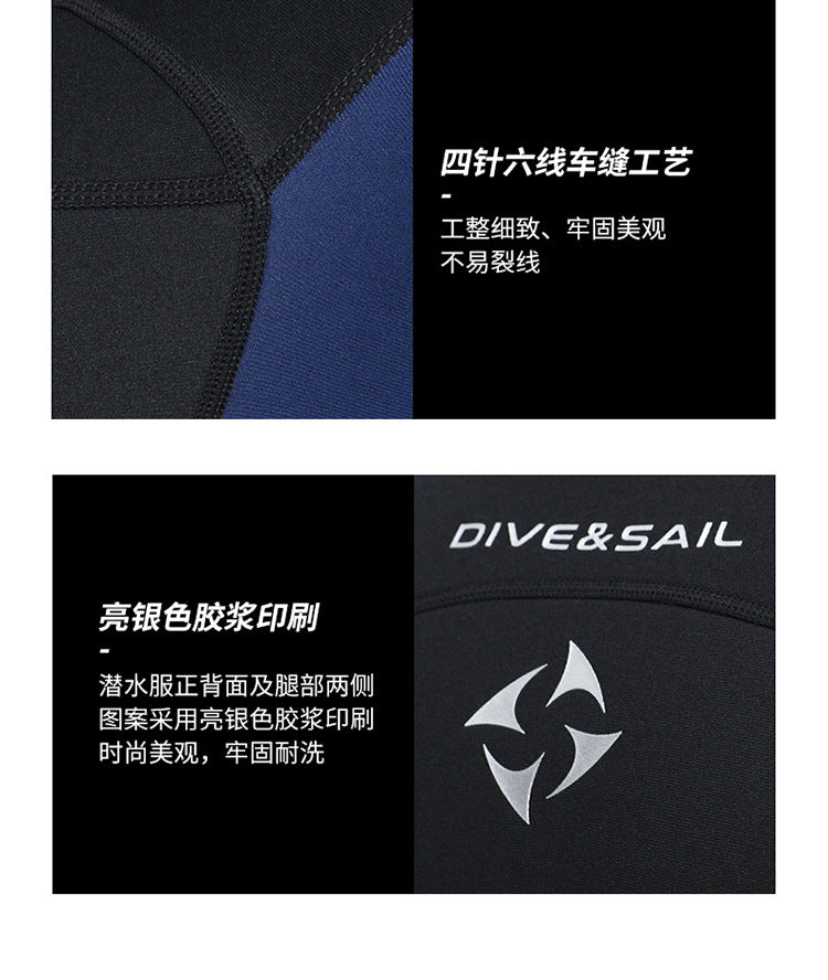 Bộ Đồ Lặn Một Mảnh Tay Dài Dive&Sail Có Khóa Kéo Sau Lưng Dày 3mm Giữ Nhiệt Chống Tia UV Cho Nam - ProSwim.vn