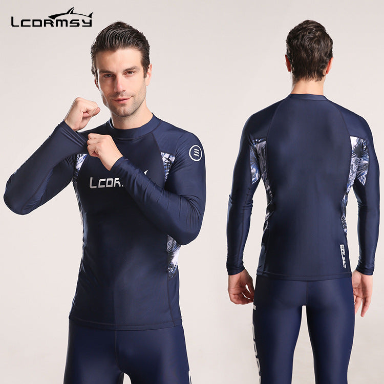 Bộ Quần Áo Bơi Cho Nam Chống Nắng Dài Tay LC704 Xanh Than