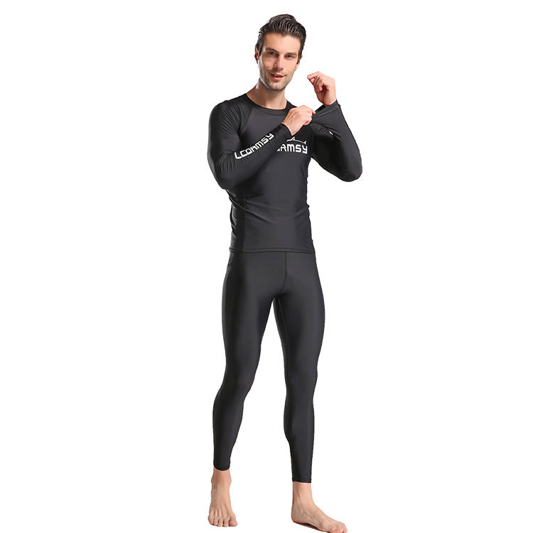 Bộ Quần Áo Bơi Cho Nam Chống Nắng Dài Tay LC700 Đen - ProSwim.vn