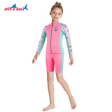 Bộ Bơi Giữ Nhiệt Trời Lạnh Cho Bé Gái Dạng Rời Dày 2.5mm WS781 Hồng