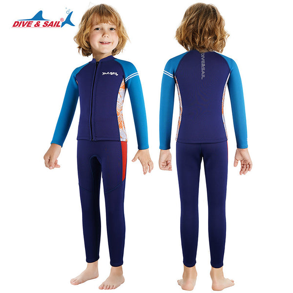 Bộ Bơi Giữ Nhiệt Trời Lạnh Cho Bé Trai Dạng Rời Dày 2.5mm WS527 Xanh Đen