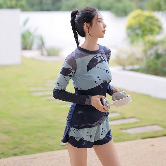 Bộ bơi nữ dạng rời dài tay 3 món đa năng SM2451