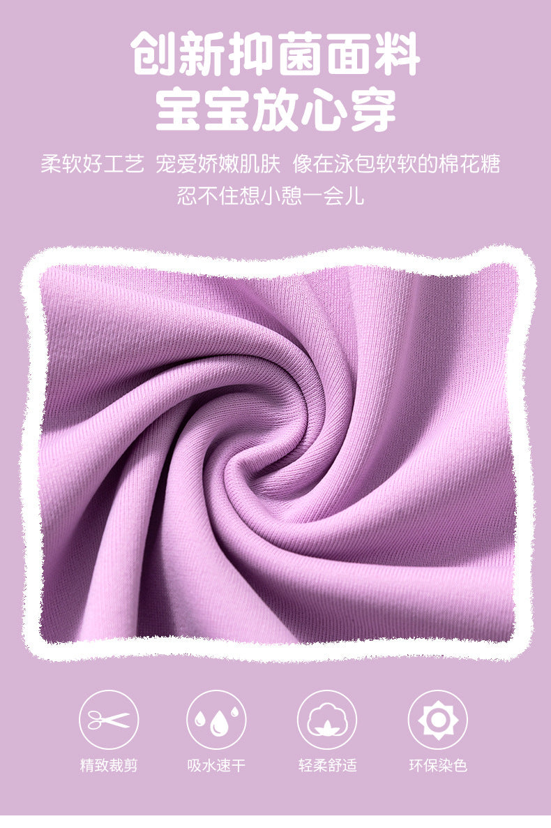 Đồ Bơi Cho Bé Gái Liền Thân Cộc Tay Cam Hồng